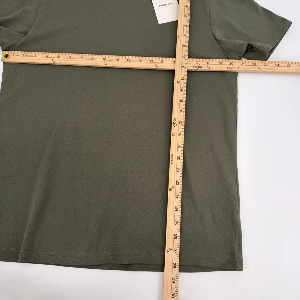 EVERLANE Tshirt Mens M Green Short Sleeve Crewneck Organic Cotton Tee Basic NWT - Picture 4 of 10
